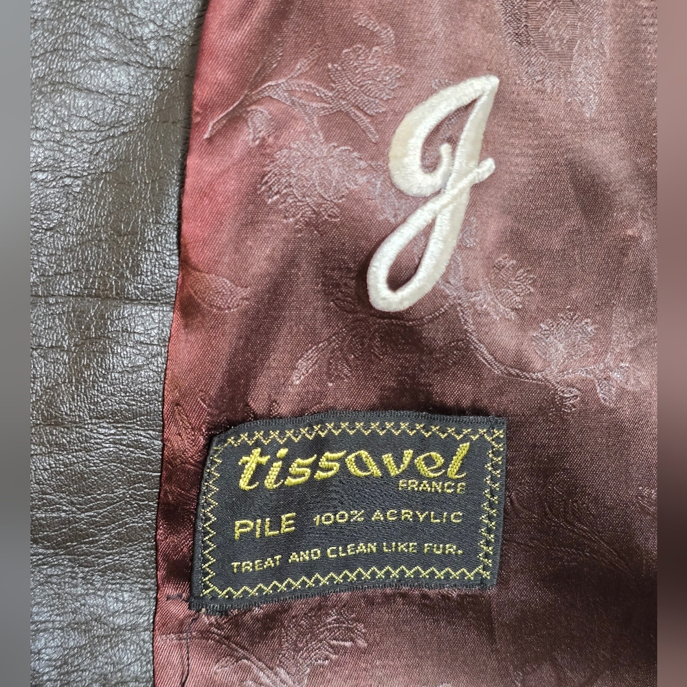 Vintage Tissavel Dark Brown/tan Faux Fur Coat Heavy Mobwife Style Cute Buttons - Picture 11 of 14
